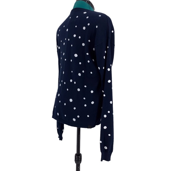 Bench NWT Navy with White Polka Dots Long Sleeve Crew Neck Cotton Sweater, 16 - Picture 9 of 16
